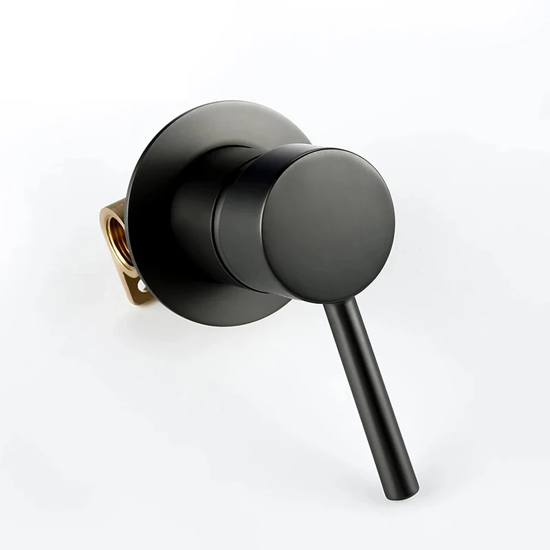 Wasserhahn Mischbatterie für Badezimmer – Duschumsteller Ventil in Schwarz, Gold, Chrom – Rund, Massivmessing, Unterputz, Zweifunktional - Unique Outlet