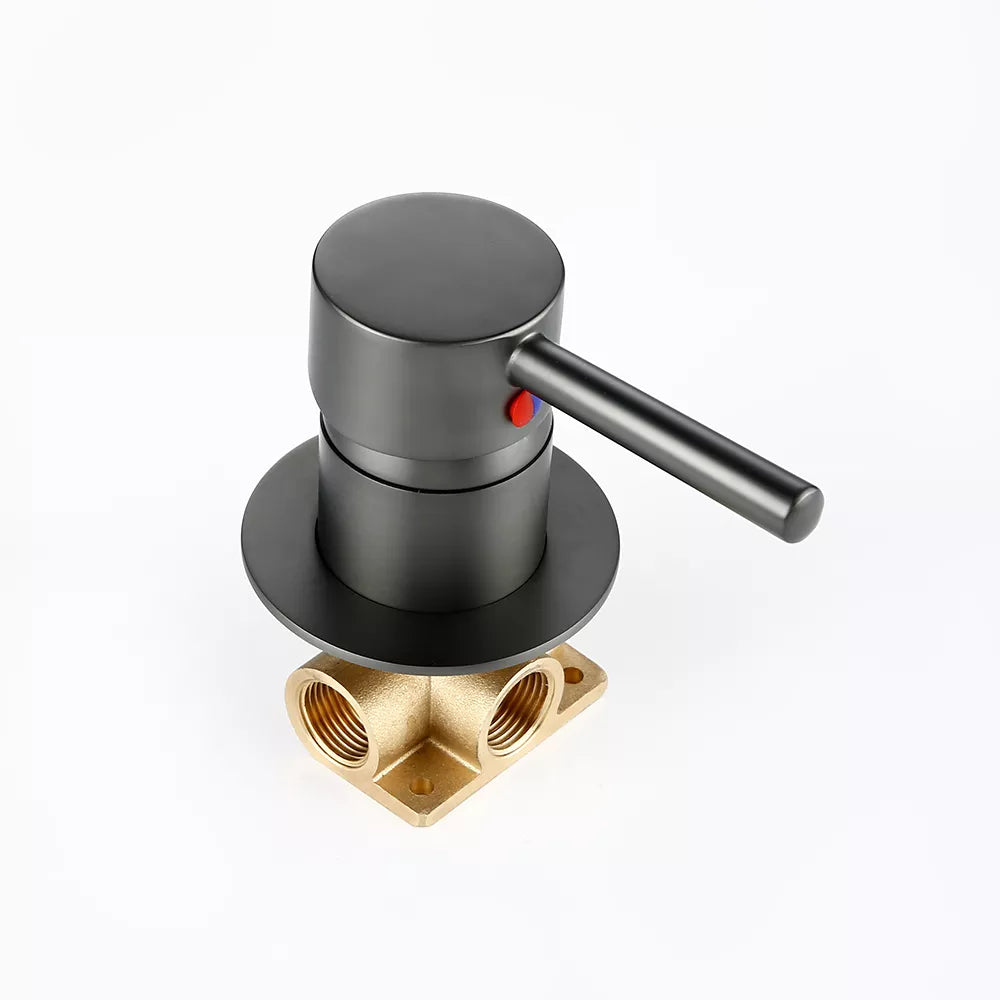 Wasserhahn Mischbatterie für Badezimmer – Duschumsteller Ventil in Schwarz, Gold, Chrom – Rund, Massivmessing, Unterputz, Zweifunktional - Unique Outlet