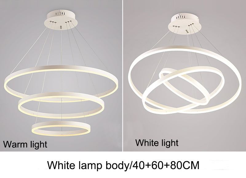 Moderne LED-Ring-Pendelleuchten, Goldenes, kreatives Aluminiumkreis-Pendelleuchte für Wohnzimmer, Restaurant und Zuhause - Unique Outlet
