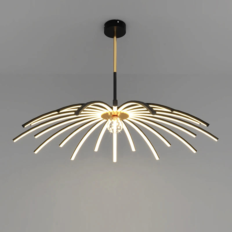 Minimalistischer LED-Kronleuchter - Modernes Design in Schwarz und Weiß für Wohn- und Esszimmer - Unique Outlet
