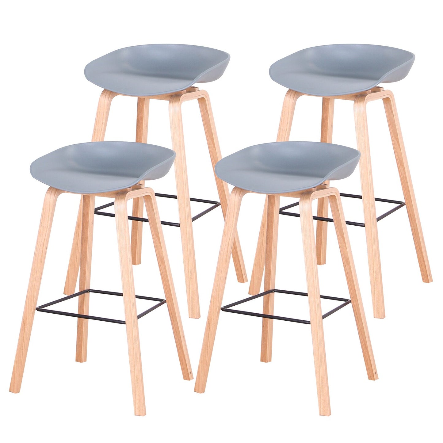 4er Set Modern einfache Barhocker im dänischen Nordic-Stil - Unique Outlet