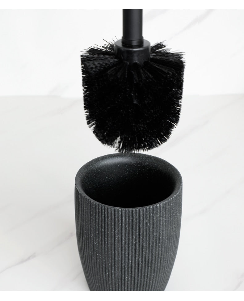 Schwarzes Badezimmer Zubehör Sets mit Seifenspender Zahnbürstenhalter Becher Seifenschale Mundwasser Cup Toilettenbürstenhalter - Unique Outlet