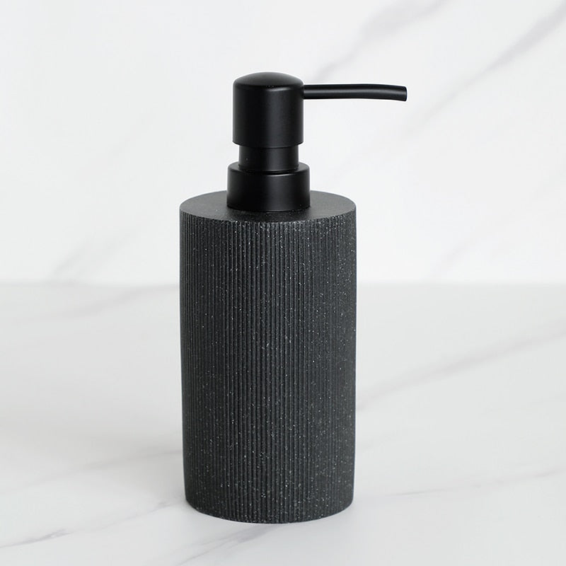 Schwarzes Badezimmer Zubehör Sets mit Seifenspender Zahnbürstenhalter Becher Seifenschale Mundwasser Cup Toilettenbürstenhalter - Unique Outlet