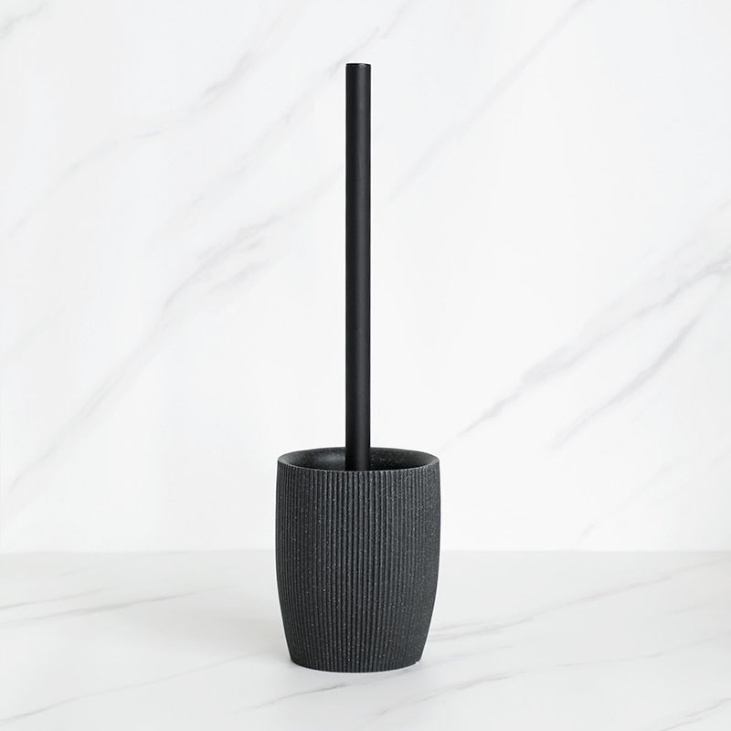 Schwarzes Badezimmer Zubehör Sets mit Seifenspender Zahnbürstenhalter Becher Seifenschale Mundwasser Cup Toilettenbürstenhalter - Unique Outlet