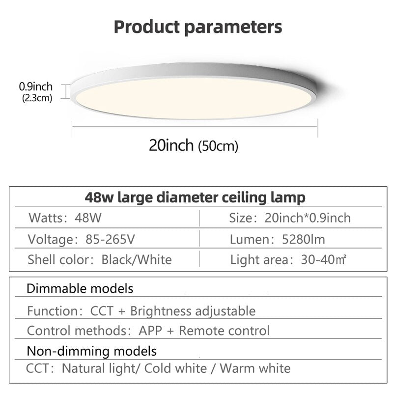Smart LED Deckenleuchte 48W - Unique Outlet