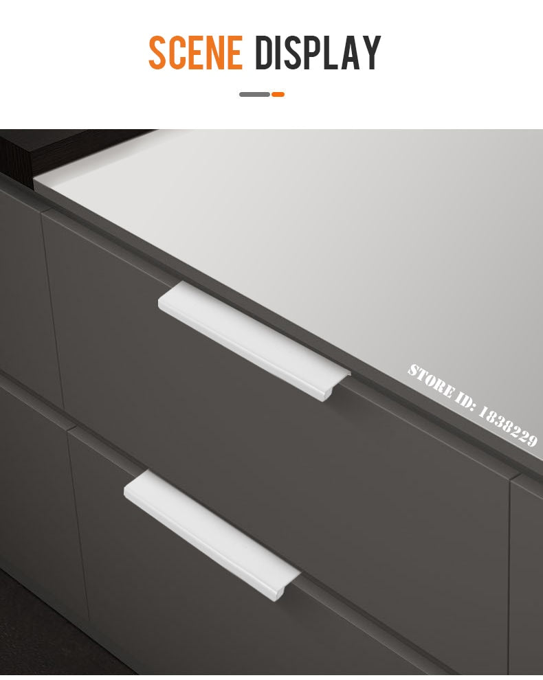 Aluminium-Schrank-Griff für Möbel, lange, anpassbare Küchenschrank-Türgriffe - Unique Outlet