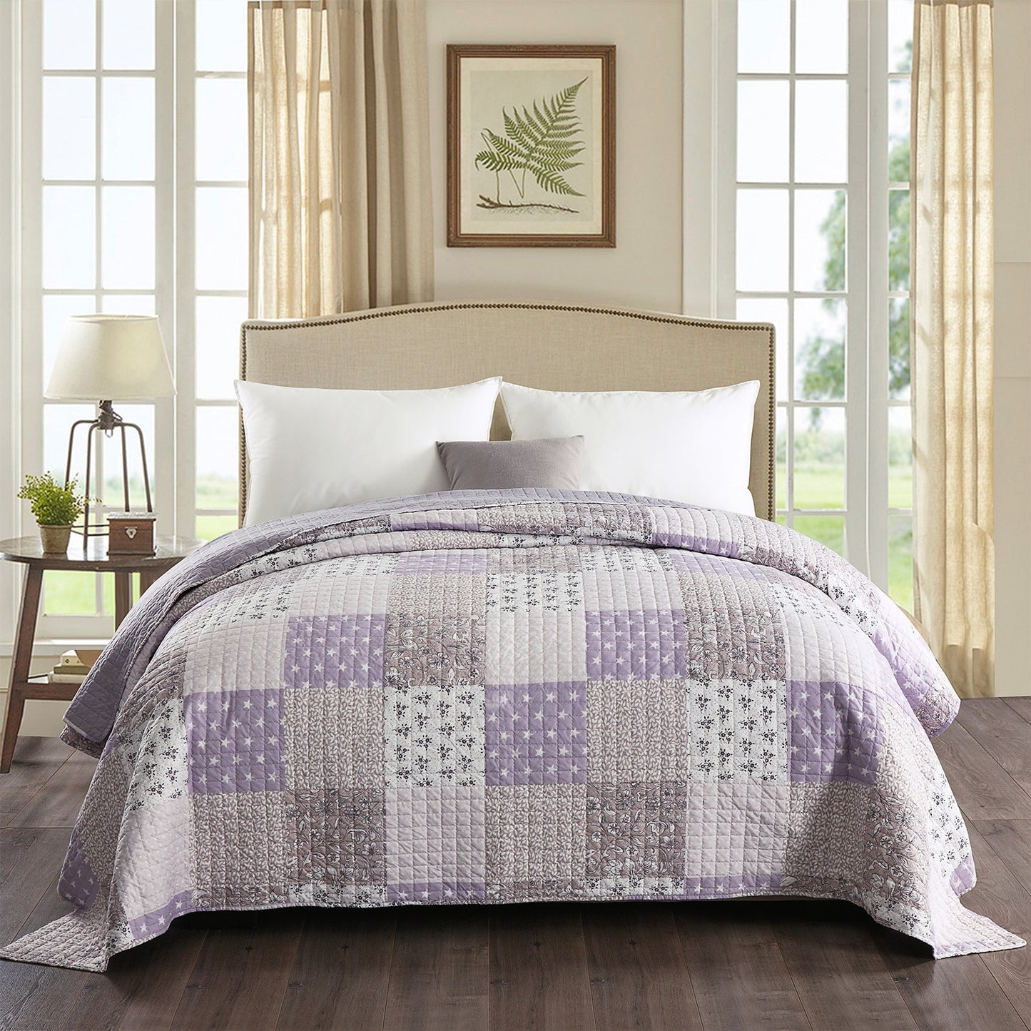 Bettüberwurf Steppdecke Doppelt Gepolstert in Wendemuster, 150x220cm, 1.1kg, Heimtextilien - Unique Outlet