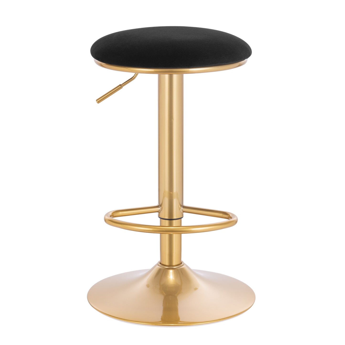 360° Drehbarer Barhocker mit Fußstütze und höhenverstellbarem Sitz - Moderner Samthocker für Küche, Bar, Bistro und Café - Unique Outlet