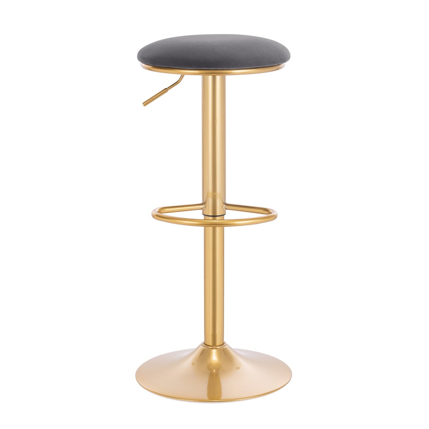 360° Drehbarer Barhocker mit Fußstütze und höhenverstellbarem Sitz - Moderner Samthocker für Küche, Bar, Bistro und Café - Unique Outlet