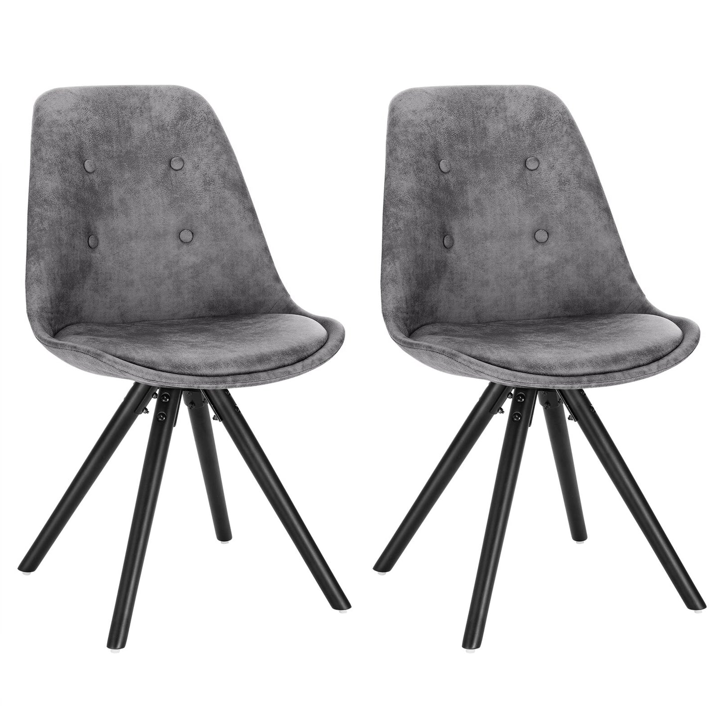 2er Set Nordic Frühstück Essstühle Küchenhocker mit Rückenlehne, weich gepolsterter Sitz und Beine aus massivem Holz für Esszimmer und Wohnzimmer - Unique Outlet
