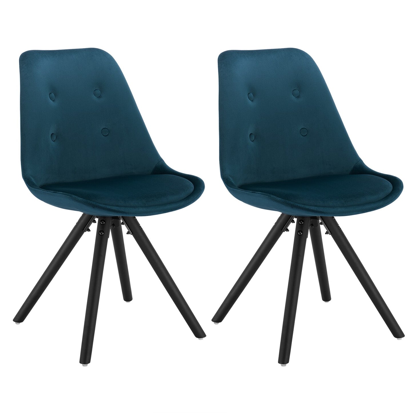2er Set Nordic Frühstück Essstühle Küchenhocker mit Rückenlehne, weich gepolsterter Sitz und Beine aus massivem Holz für Esszimmer und Wohnzimmer - Unique Outlet