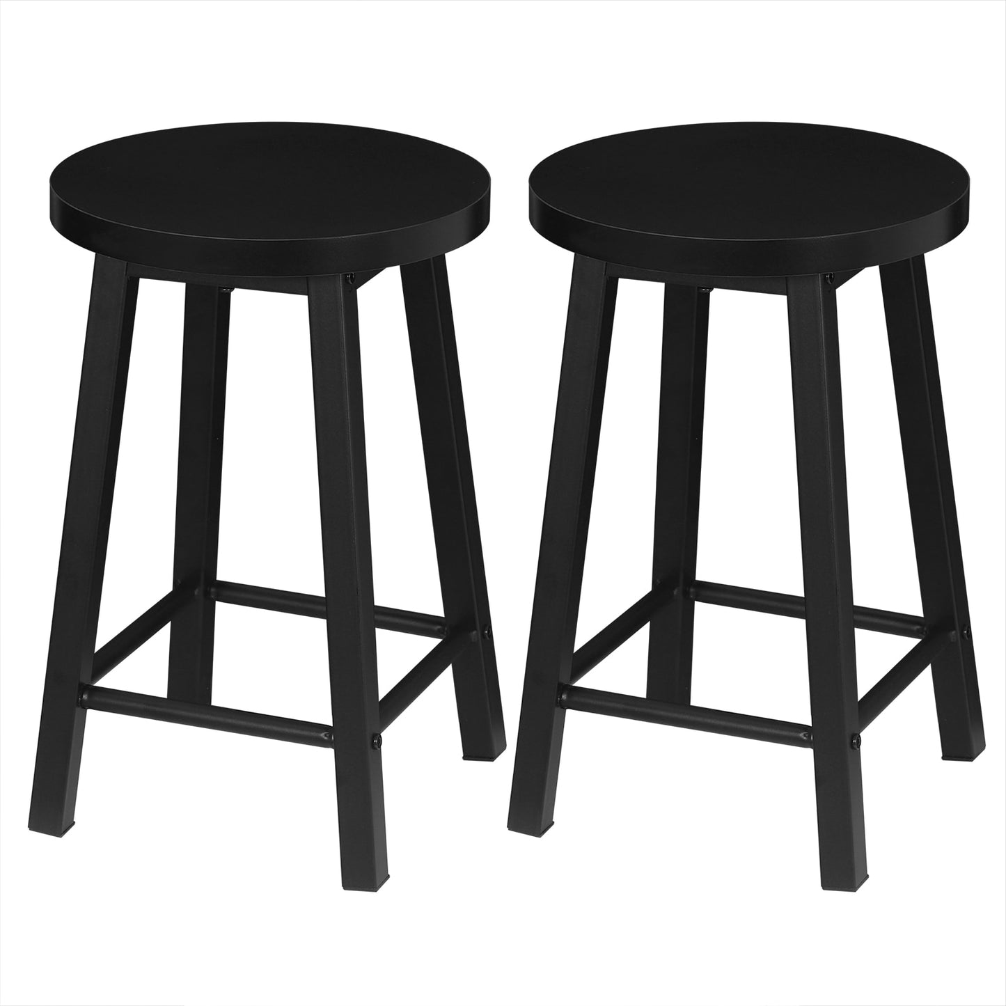 2-teiliges Set Vintage-Stil Esszimmerstühle aus Metall und Verbundholz, Küchenstühle im Retro-Industriedesign für Zuhause und Wohnzimmer - Unique Outlet
