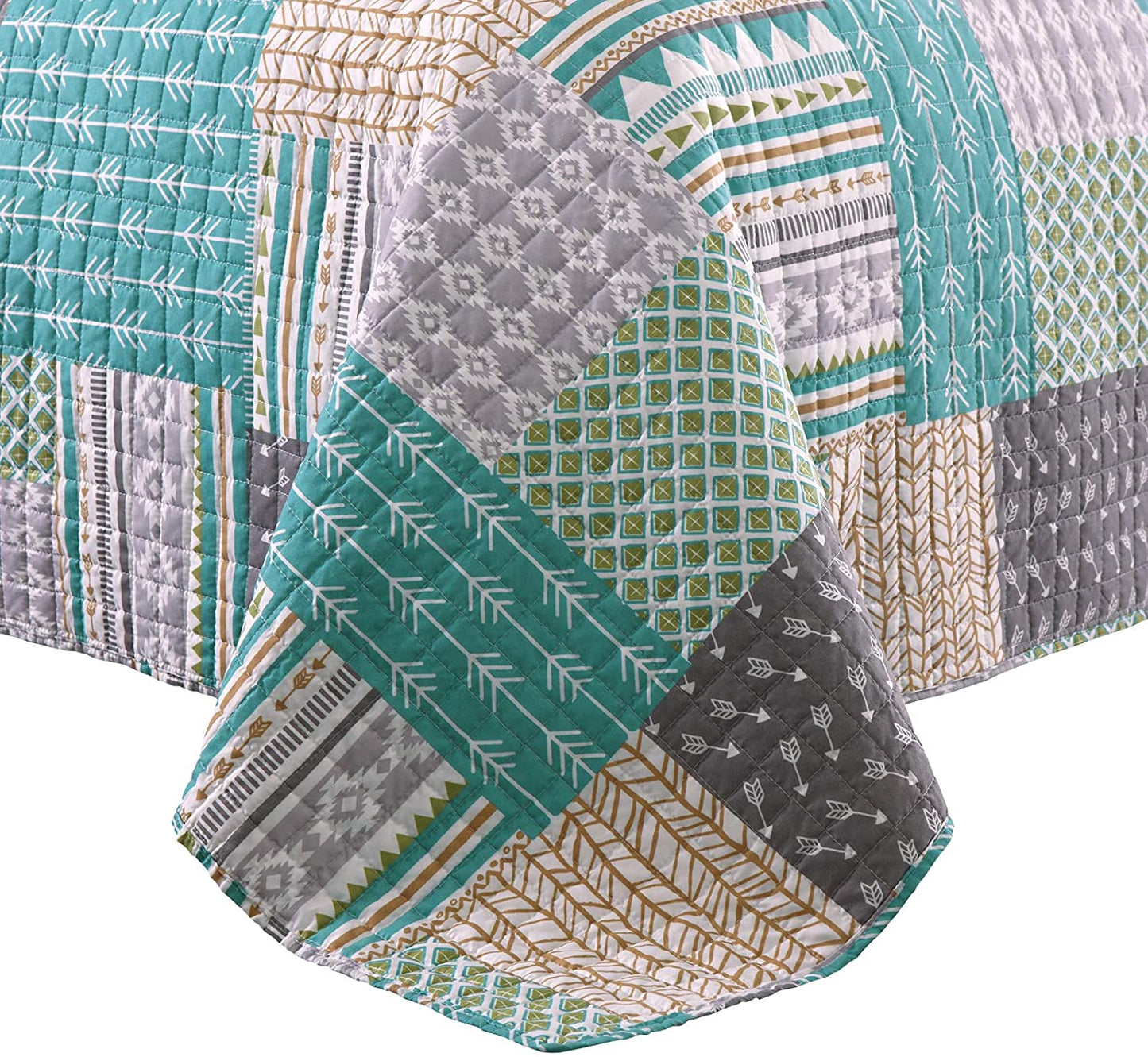 Bettüberwurf Steppdecke Doppelt Gepolstert in Wendemuster, 150x220cm, 1.1kg, Heimtextilien - Unique Outlet