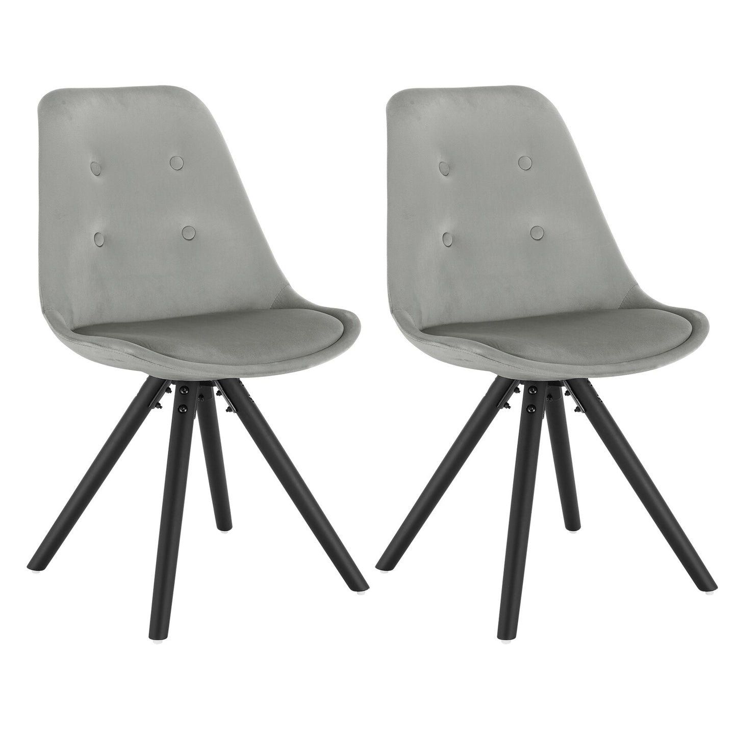 2er Set Nordic Frühstück Essstühle Küchenhocker mit Rückenlehne, weich gepolsterter Sitz und Beine aus massivem Holz für Esszimmer und Wohnzimmer - Unique Outlet