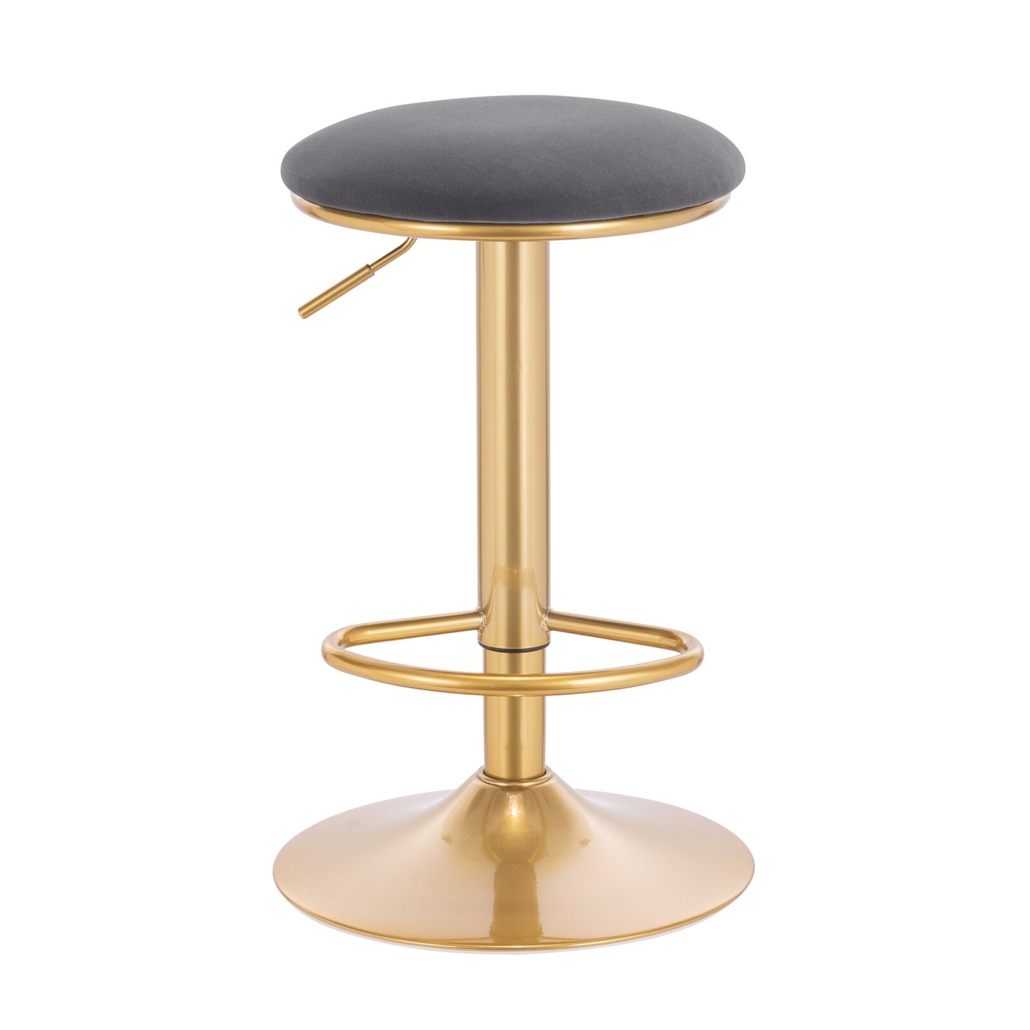 360° Drehbarer Barhocker mit Fußstütze und höhenverstellbarem Sitz - Moderner Samthocker für Küche, Bar, Bistro und Café - Unique Outlet