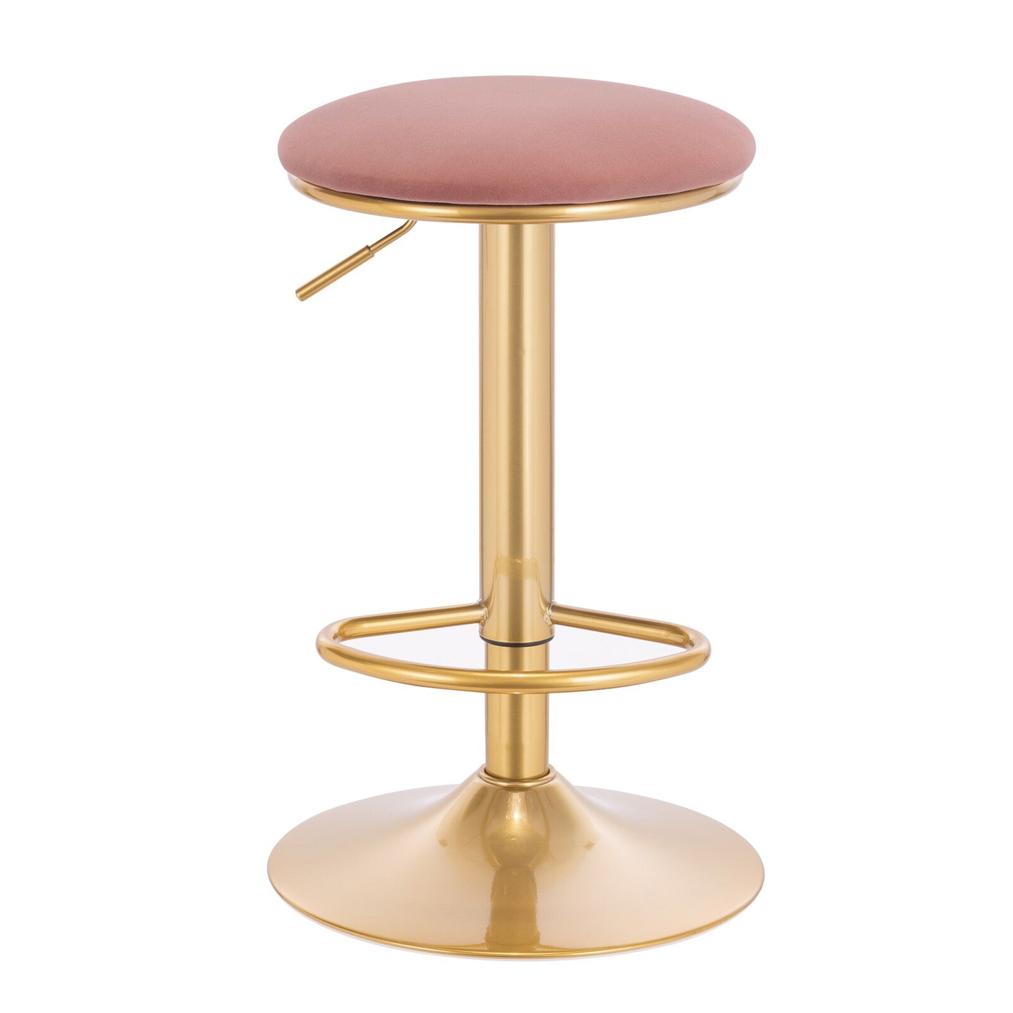 360° Drehbarer Barhocker mit Fußstütze und höhenverstellbarem Sitz - Moderner Samthocker für Küche, Bar, Bistro und Café - Unique Outlet