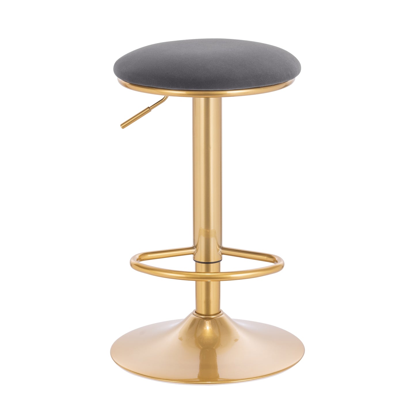 360° Drehbarer Barhocker mit Fußstütze und höhenverstellbarem Sitz - Moderner Samthocker für Küche, Bar, Bistro und Café - Unique Outlet