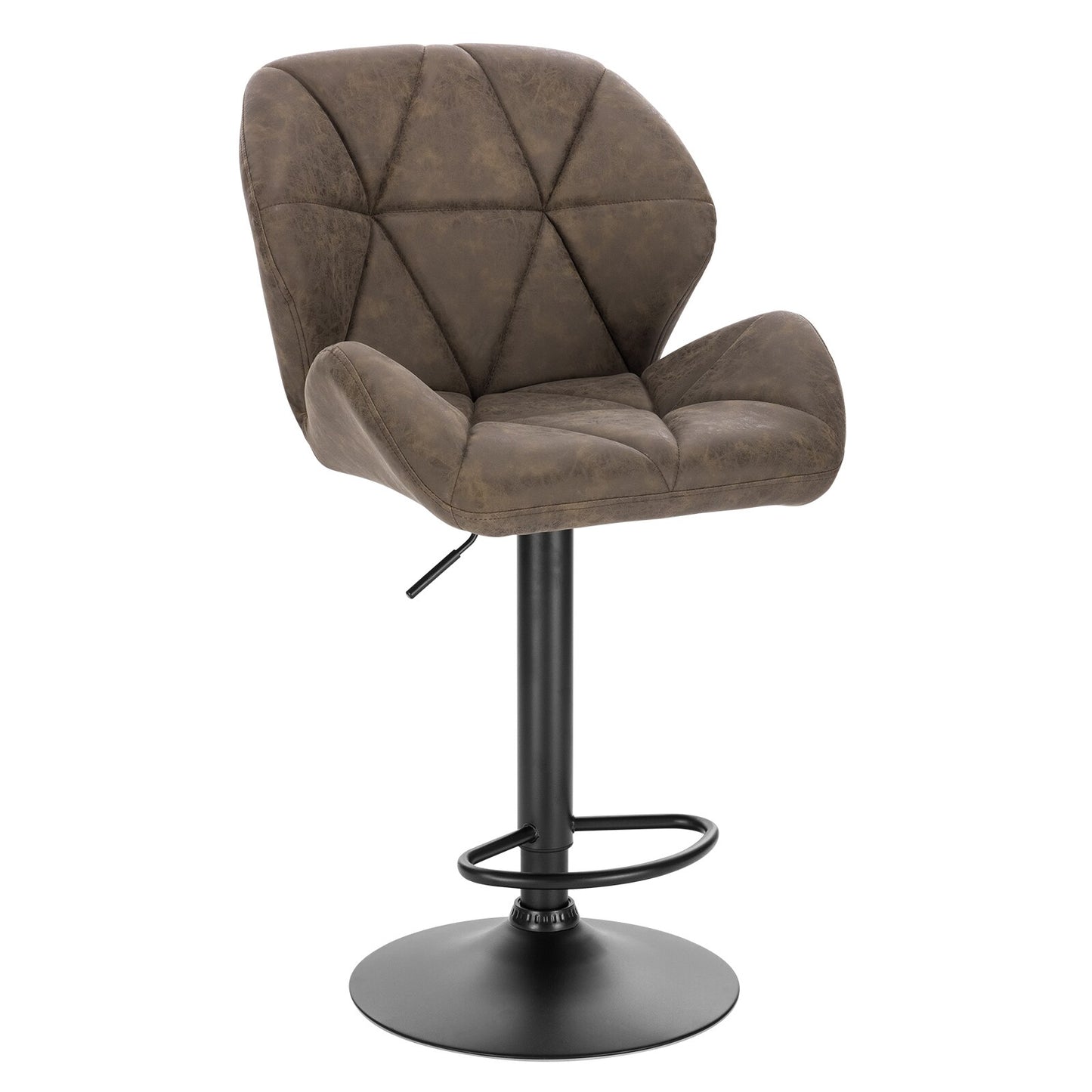 Samt/Leder Barhocker - Höhenverstellbar, Drehbar & Stabil - Ideal für Kücheninsel, Theke & Tresen - Unique Outlet