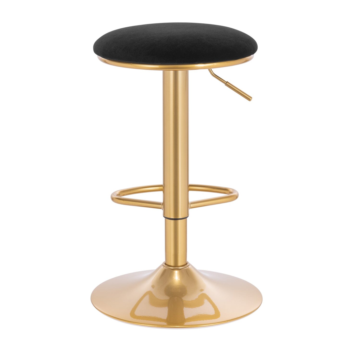 360° Drehbarer Barhocker mit Fußstütze und höhenverstellbarem Sitz - Moderner Samthocker für Küche, Bar, Bistro und Café - Unique Outlet