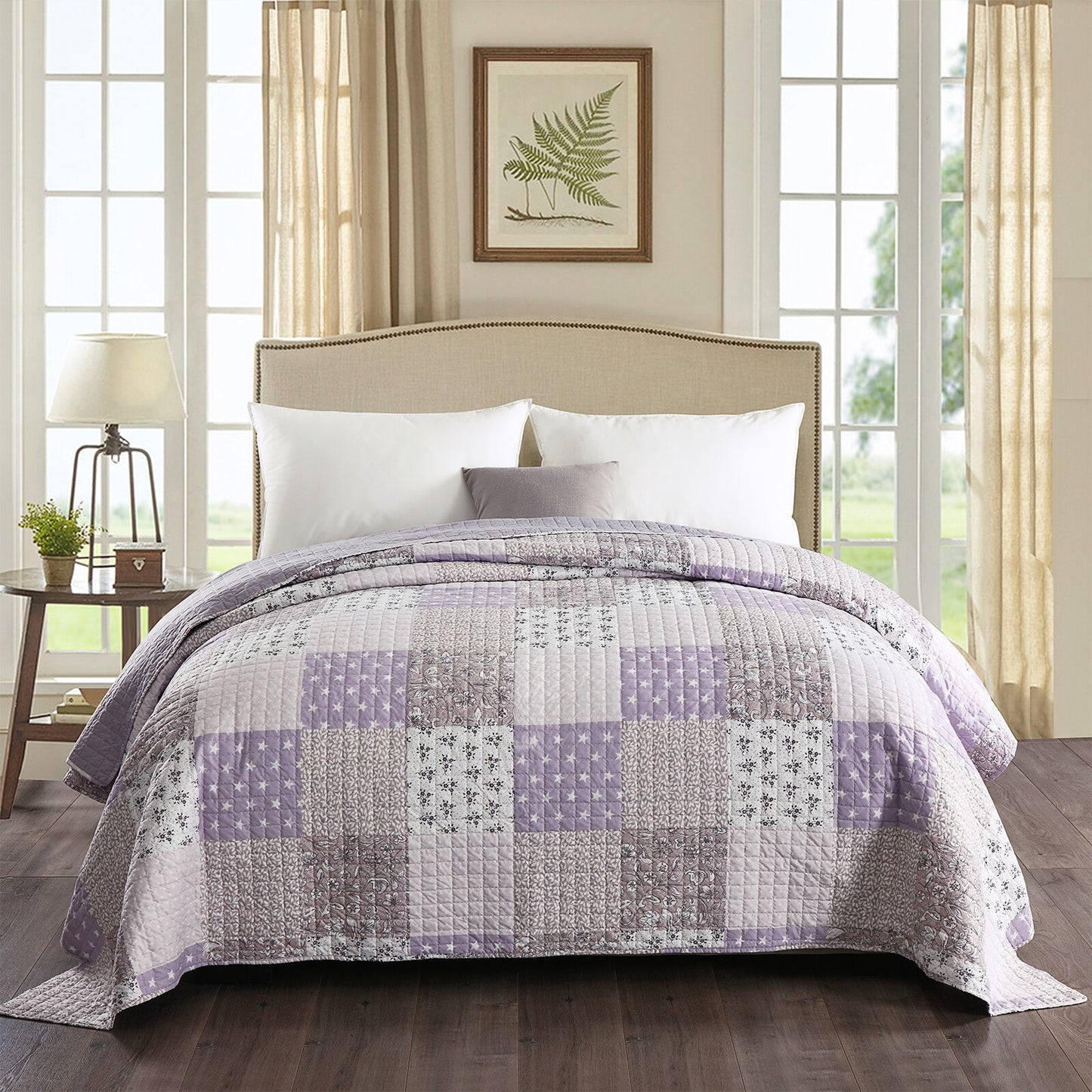 Bettüberwurf Steppdecke Doppelt Gepolstert in Wendemuster, 150x220cm, 1.1kg, Heimtextilien - Unique Outlet