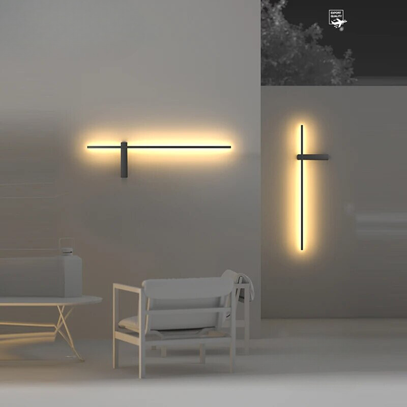 Außenwandleuchte, Lange, Wasserdicht, IP54, Aluminium, Wandlampe für Veranda, Terrasse, Innenräume, Schlafzimmer, Wohnzimmer Dekoration - Unique Outlet