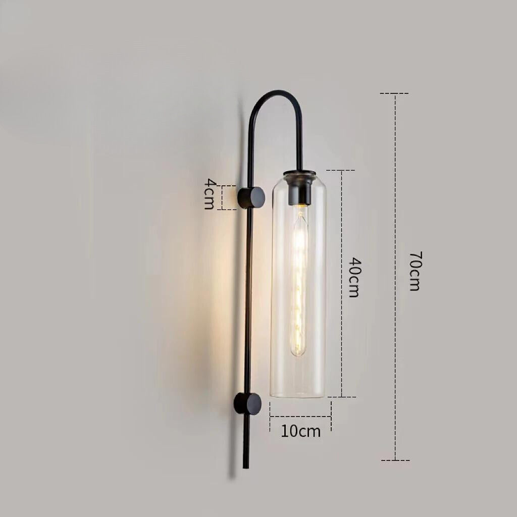 Nordische Lange Glas-Wandleuchte – Luxuriöse Metalllampe für Schlafzimmer, Badezimmer und Wohnraum - Unique Outlet
