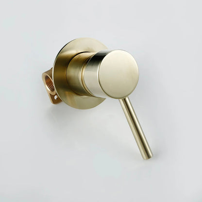 Wasserhahn Mischbatterie für Badezimmer – Duschumsteller Ventil in Schwarz, Gold, Chrom – Rund, Massivmessing, Unterputz, Zweifunktional - Unique Outlet