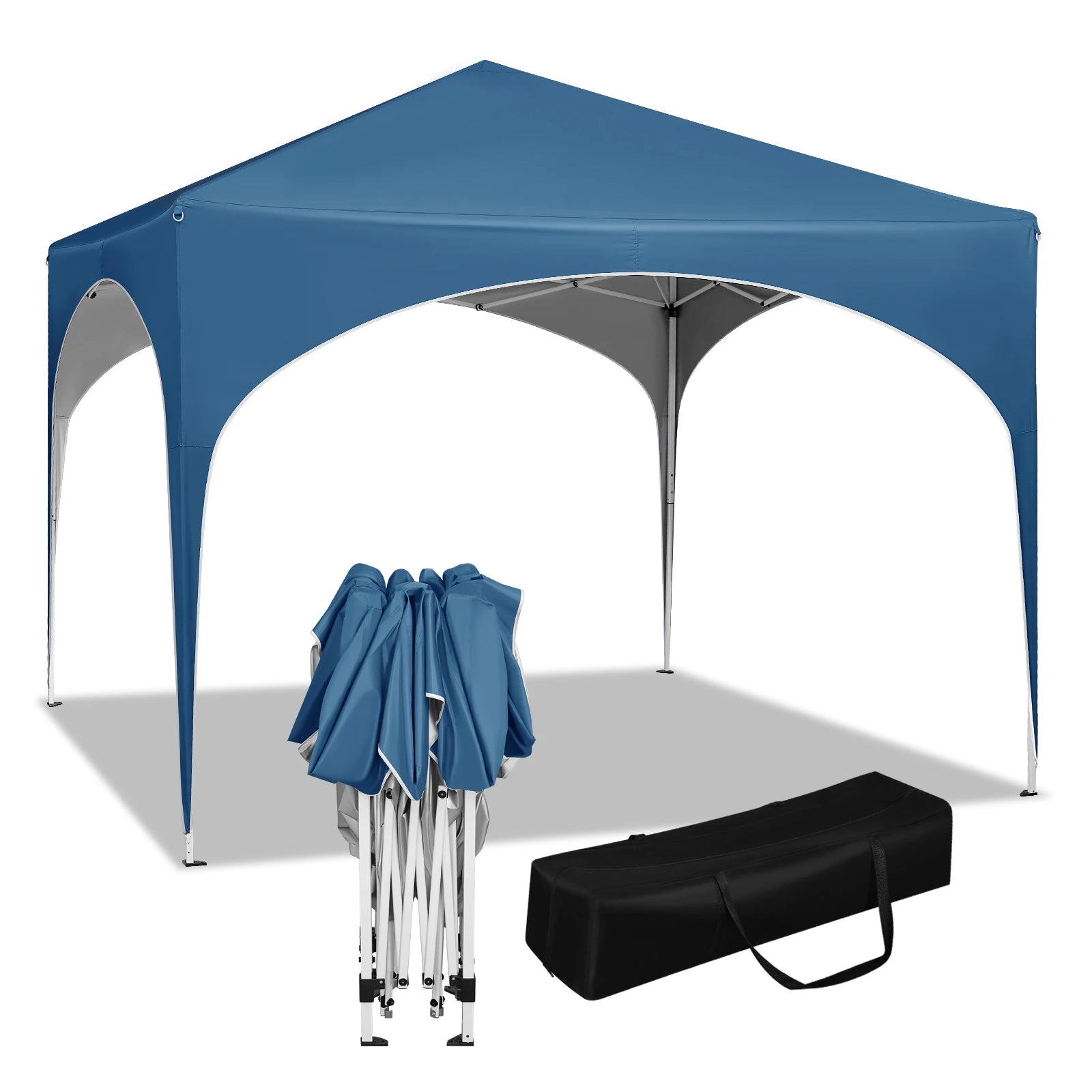 3x3m Gartenpavillon Partyzelt - Pop-Up Pavillon mit Halbkreis-Dach für Outdoor-Märkte, Wasserdicht und Faltbar - Unique Outlet