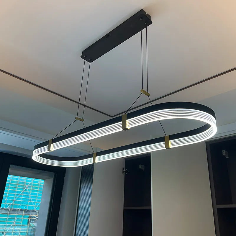 Kreative Persönlichkeits-Designer-Lampe für Restaurants – Moderner minimalistischer Kronleuchter für lange Esstische in Küchen und Esszimmern - Unique Outlet