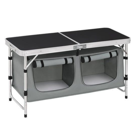 Faltbarer Campingtisch mit Aufbewahrungstasche - Aluminium Koffer-Tisch, Höhenverstellbar, für Outdoor und Garten - Unique Outlet