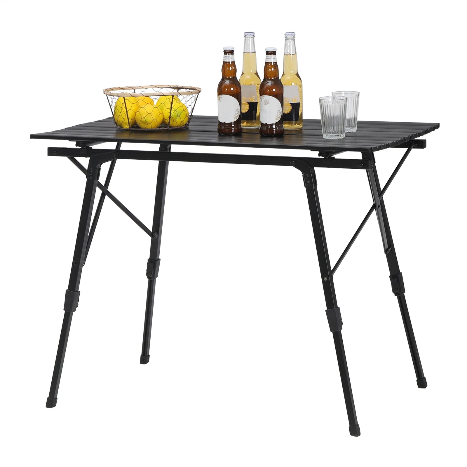 Faltbarer Campingtisch - Höhenverstellbarer Outdoor-Tisch für Picknick, Garten und Reisen, Klappbarer Schreibtisch - Unique Outlet