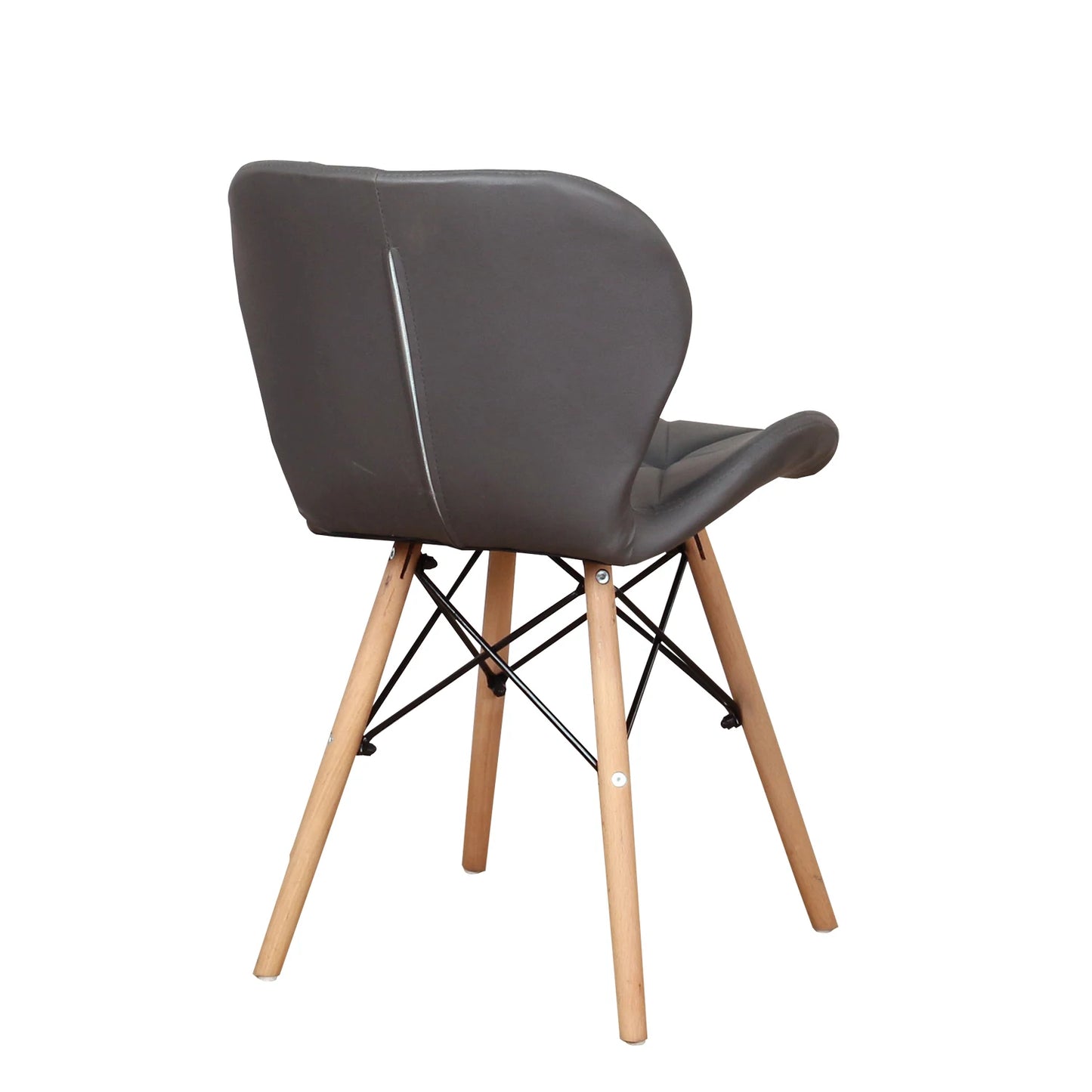 Moderne Designer-Esszimmerstühle – 8er Set mit Holzbeinen und Hochwertiger PU-Polsterung (Schwarz/Weiß/Grau/Braun) - Unique Outlet