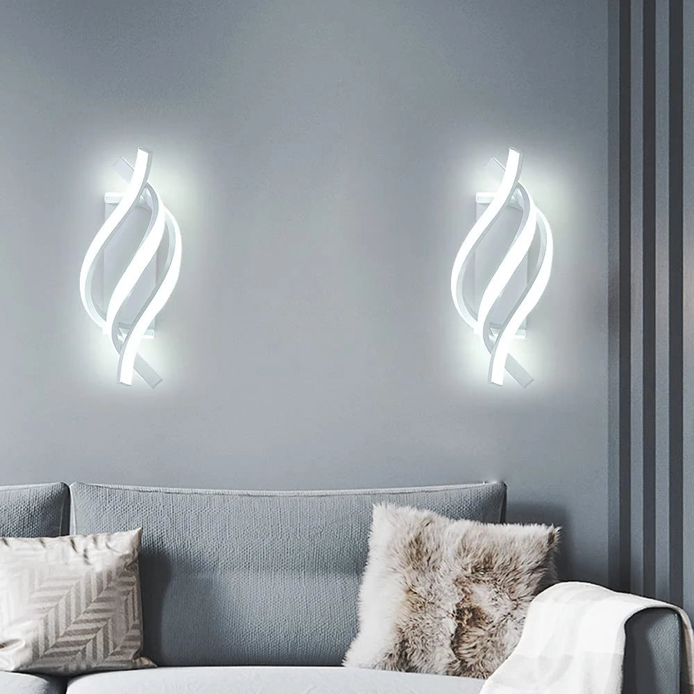 Moderne LED-Wandlampe im Spiraldesign, Dimmbar, Energiesparend für Wohnzimmer, Schlafzimmer, Studierzimmer und Balkondekoration - Unique Outlet