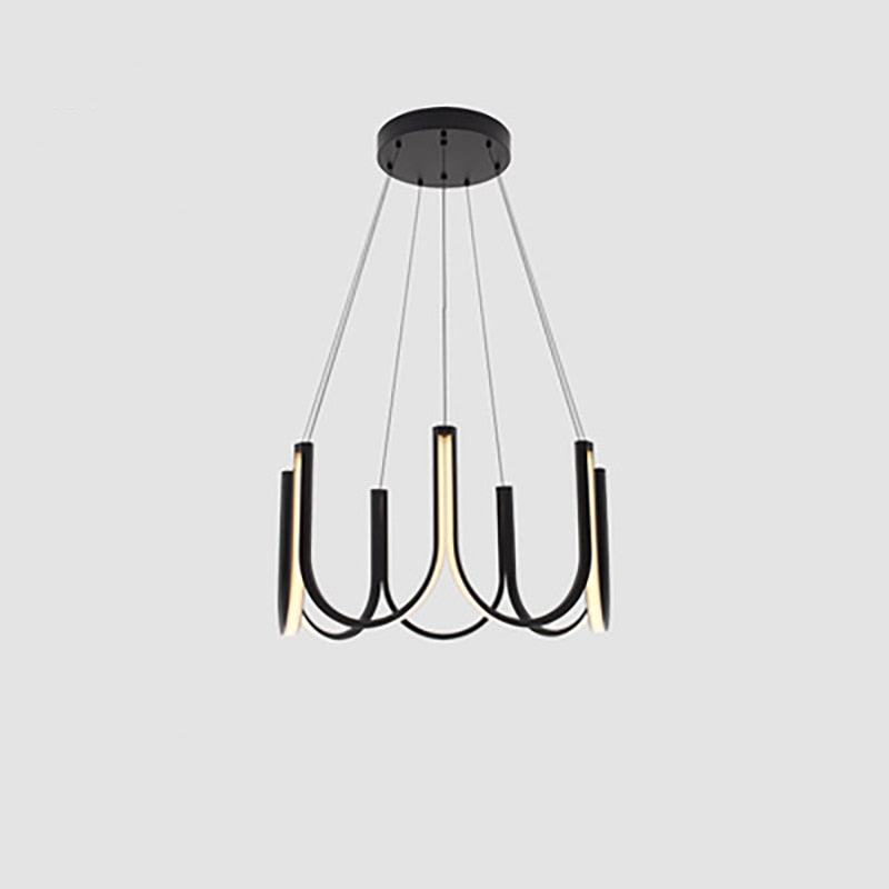 Postmoderne Minimalistische LED-Kronleuchter - Ideal für Wohnzimmer, Büro und Geschäftslokale - in Weiß oder Gold - Unique Outlet