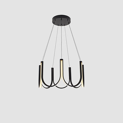 Postmoderne Minimalistische LED-Kronleuchter - Ideal für Wohnzimmer, Büro und Geschäftslokale - in Weiß oder Gold - Unique Outlet