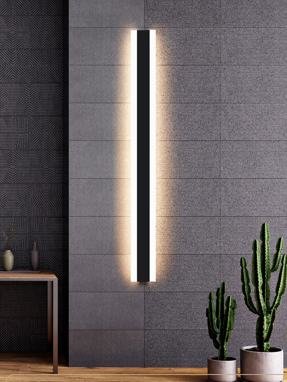 Wasserdichte LED-Außenwandleuchte, Längliche Form, IP65, Aluminium, Garten- und Villen-Beleuchtung, Verschiedene Größen von 30cm bis 240cm - Unique Outlet