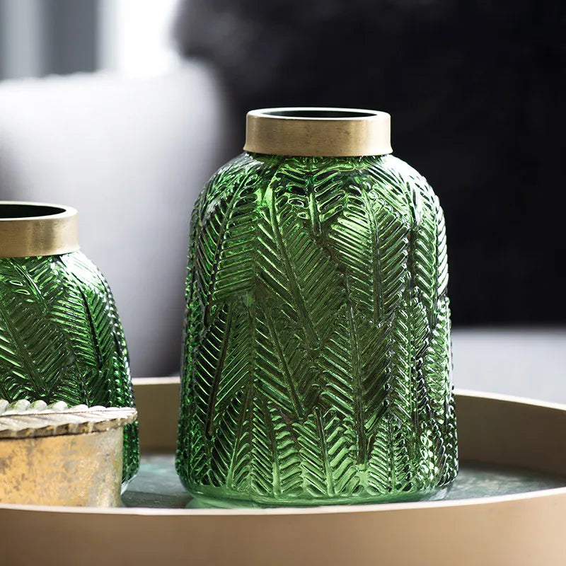 Nordische Grüne Glasvase – Hydrokultur Blumentopf für Zuhause - Unique Outlet
