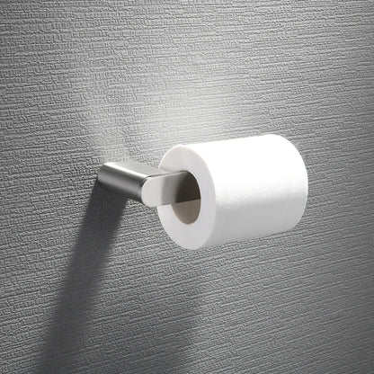 Wandmontierte Handtuchstange und Toilettenpapierhalter aus Edelstahl in Chrom-Schwarz - Unique Outlet