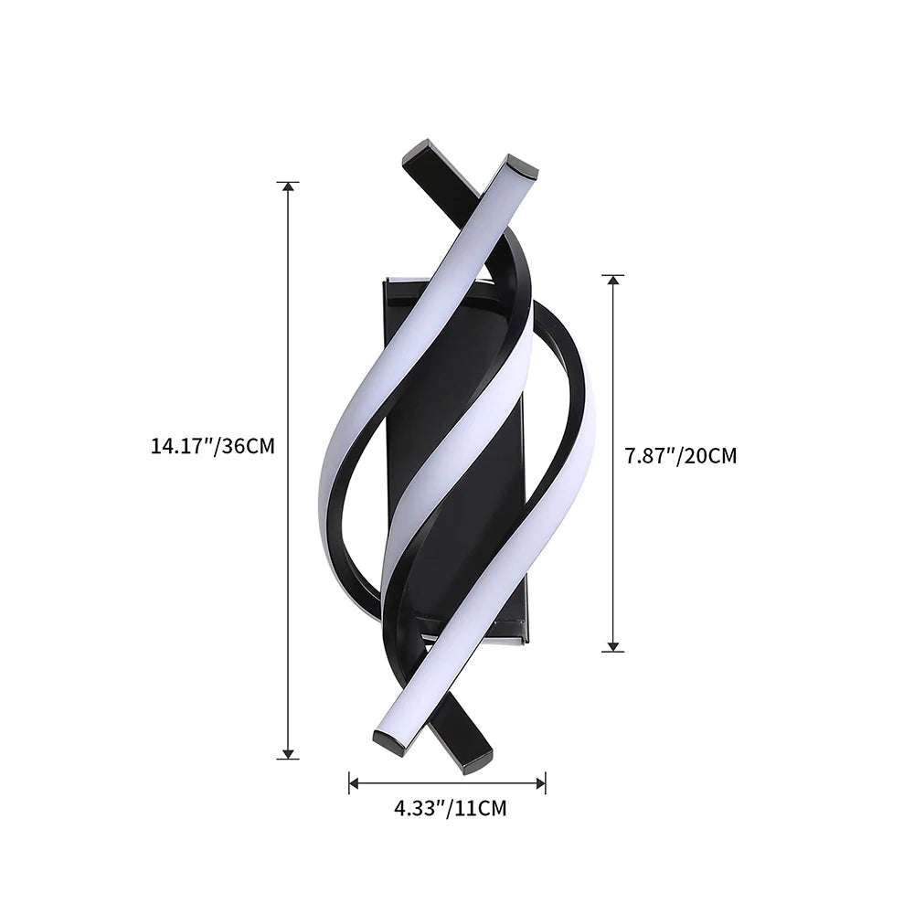 Moderne LED-Wandlampe im Spiraldesign, Dimmbar, Energiesparend für Wohnzimmer, Schlafzimmer, Studierzimmer und Balkondekoration - Unique Outlet