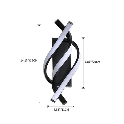 Moderne LED-Wandlampe im Spiraldesign, Dimmbar, Energiesparend für Wohnzimmer, Schlafzimmer, Studierzimmer und Balkondekoration - Unique Outlet