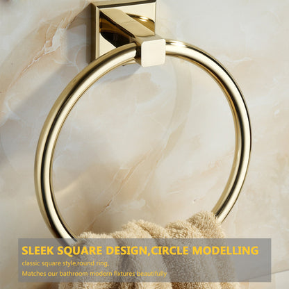 Goldener Handtuchring, Messing-Badezimmer-Accessoire im europäischen Stil - Unique Outlet