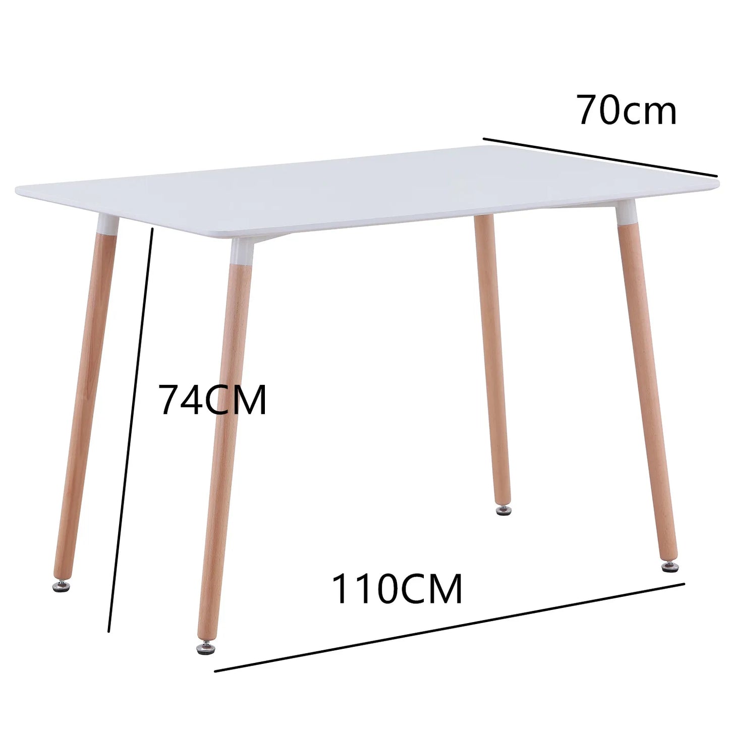Modernes Esszimmer-Set – Rechteckiger Tisch und 4 skandinavische Stühle im mittelalterlichen Stil mit Holzbeinen - Unique Outlet
