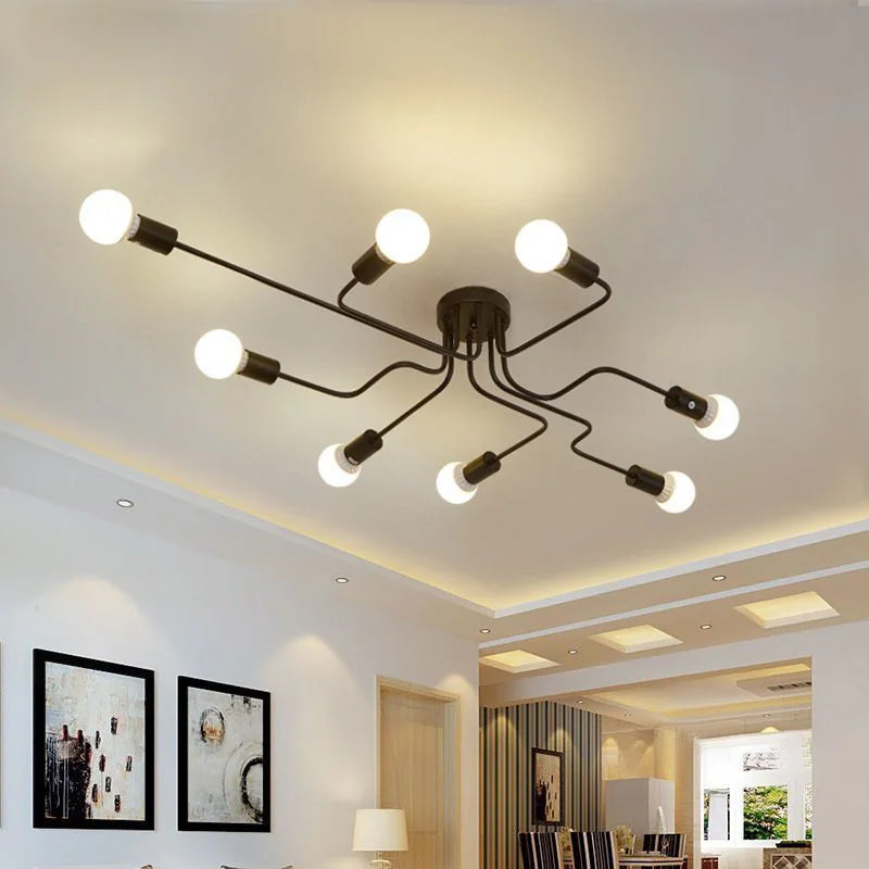 Moderner 8-armiger Deckenkronleuchter – Stilvolle Innenraum-Deckenleuchten, 220V, E27 Fassung, für Wohn- und Schlafzimmer - Unique Outlet