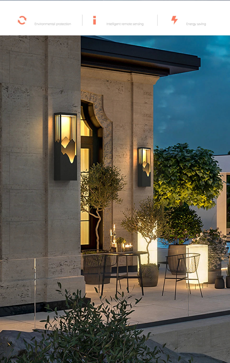 LED-Außenlicht, Wasserdicht, Garten-Dekorationslampen, für Balkon, Innenhof, Straße, Wandleuchte, Außenleuchten - Unique Outlet