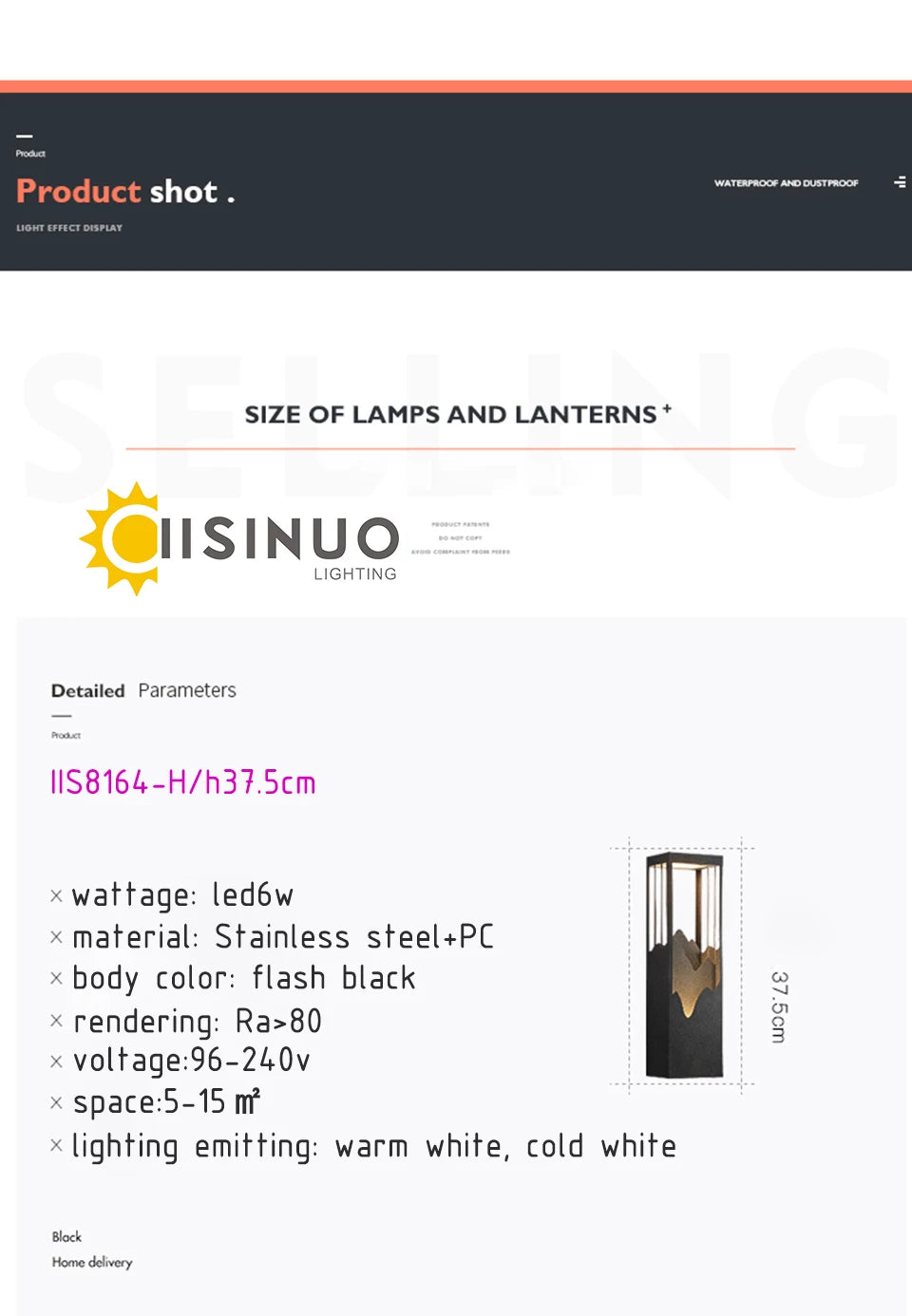 LED-Außenlicht, Wasserdicht, Garten-Dekorationslampen, für Balkon, Innenhof, Straße, Wandleuchte, Außenleuchten - Unique Outlet