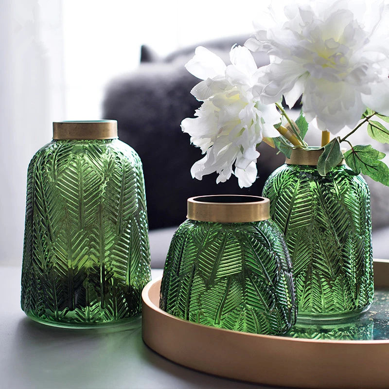 Nordische Grüne Glasvase – Hydrokultur Blumentopf für Zuhause - Unique Outlet