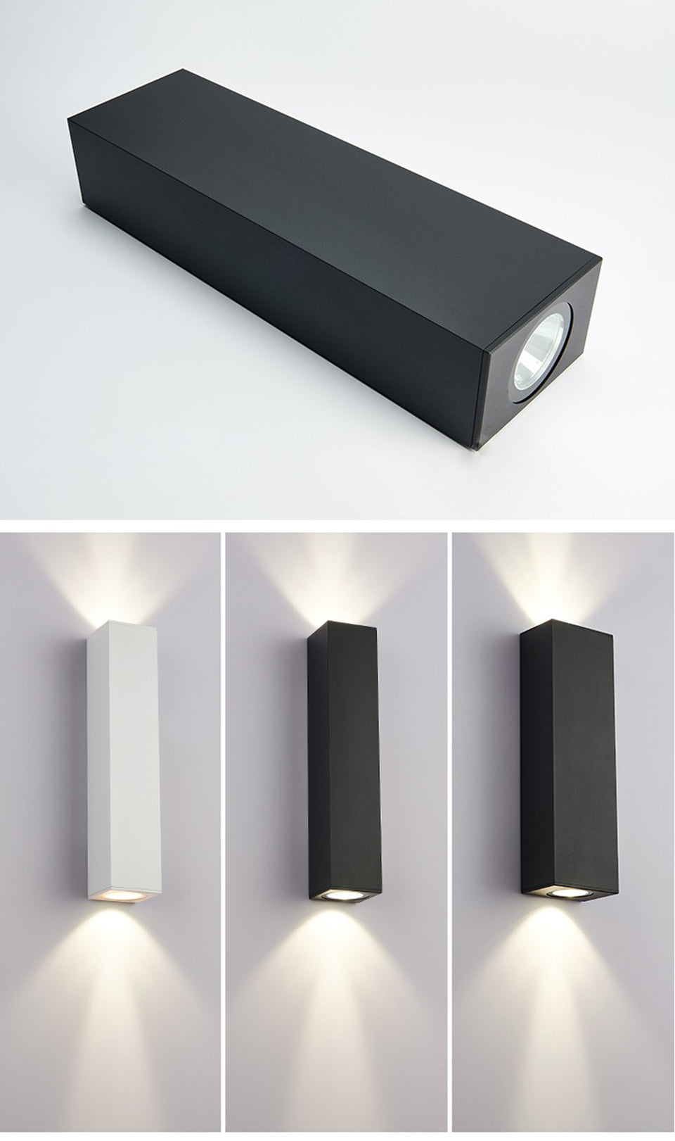 Wasserdichte Außenwandleuchte, LED, Modern, IP67, Aluminium, Schwarz oder Weiß, geeignet für 96V-240V - Unique Outlet