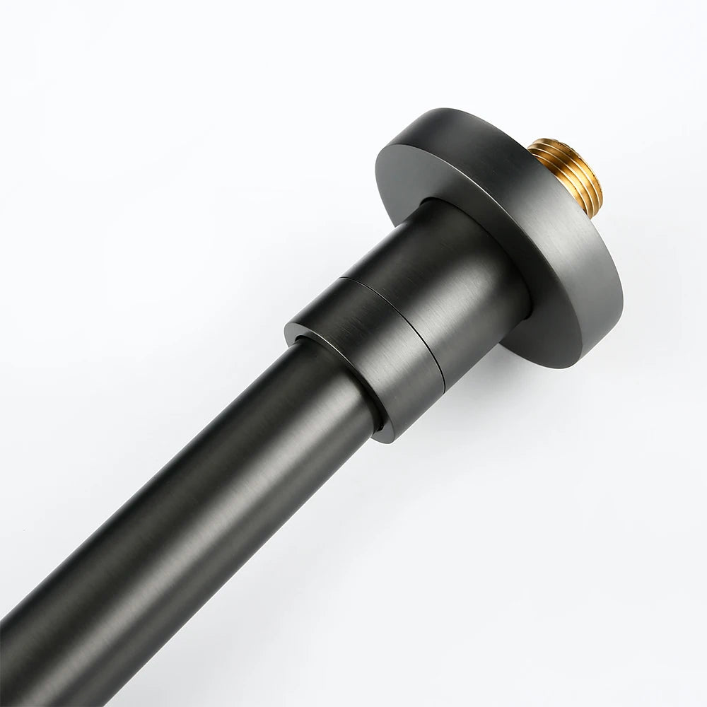 Schwarze, Gebürstete Badewannen-Auslaufarmatur in Poliertem Chrom aus Edelstahl und Roségold-Messing - Unique Outlet