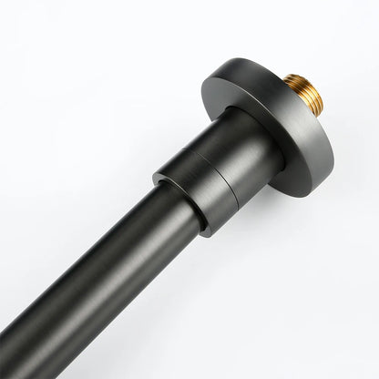 Schwarze, Gebürstete Badewannen-Auslaufarmatur in Poliertem Chrom aus Edelstahl und Roségold-Messing - Unique Outlet