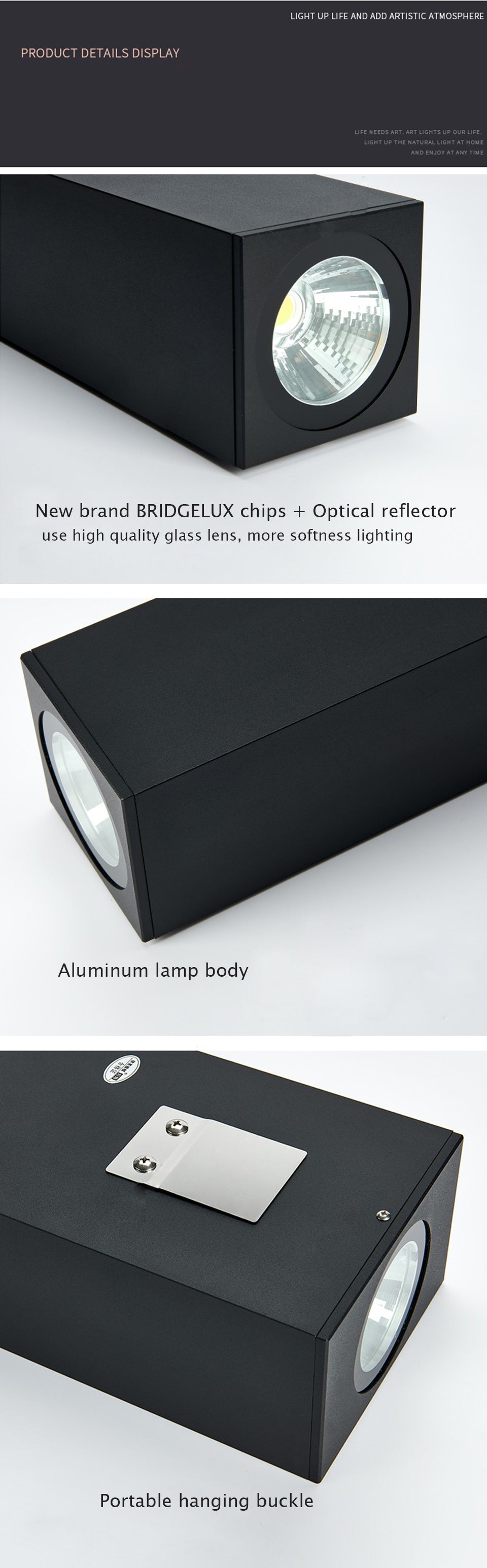 Wasserdichte Außenwandleuchte, LED, Modern, IP67, Aluminium, Schwarz oder Weiß, geeignet für 96V-240V - Unique Outlet